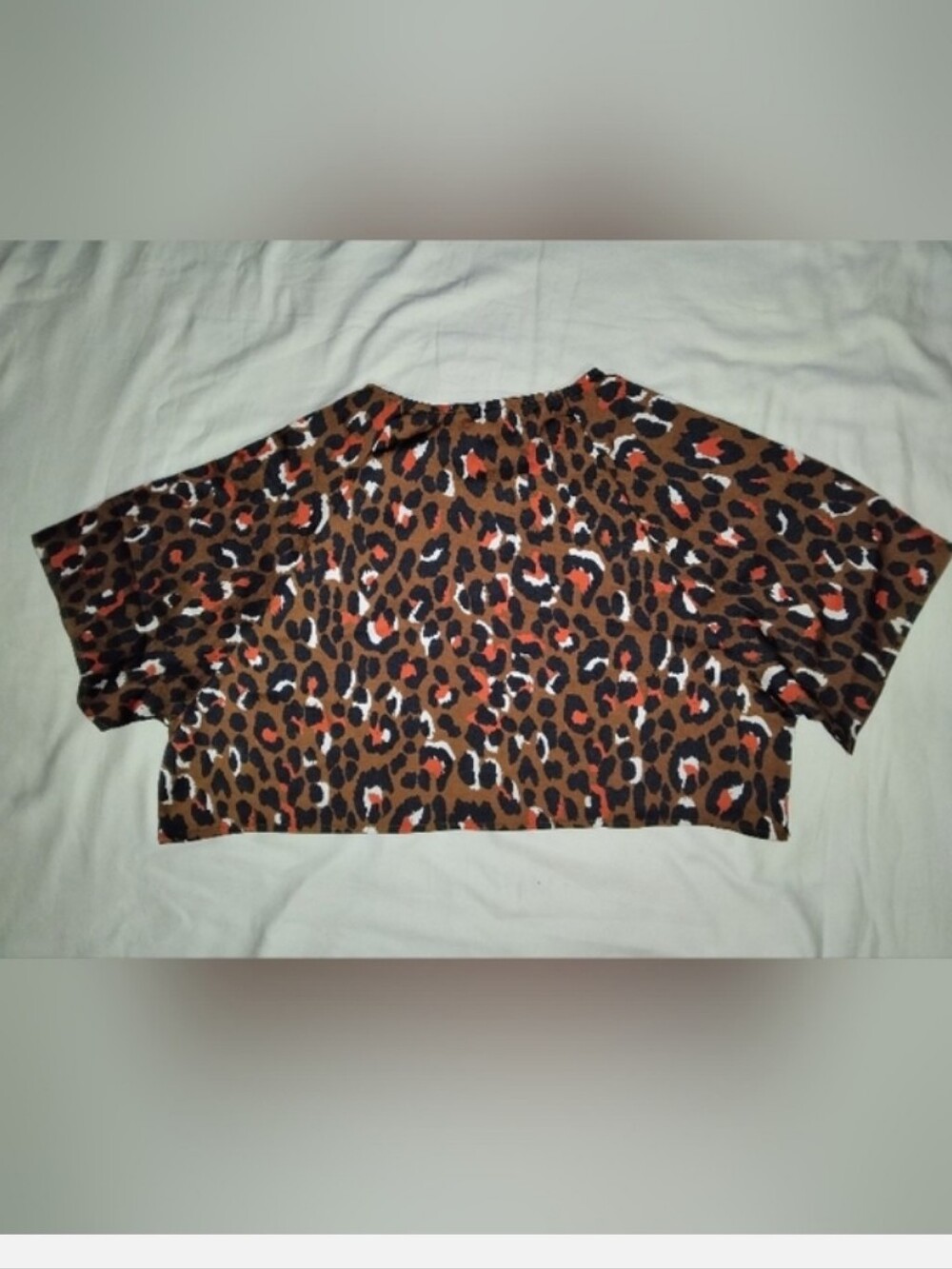 Leopard Print Brown Cropped Tee